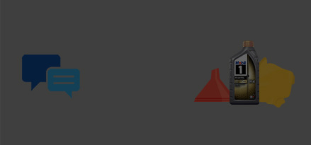 Banner mit Motoröl, einem Trichter und einem Tuch