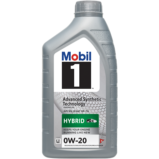 Graue 1-Liter-Flasche Mobil 1 Advanced Synthetic 0W-20 Hybrid-Motoröl