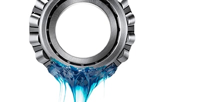 Lager eingetaucht in blaues Schmierfett Lager eingetaucht in blaues Schmierfett