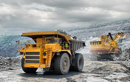 Gelber Lader für Bergbauindustrie