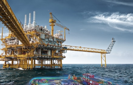 Industrielle Offshore-Plattform Vis.