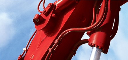 Hydraulikarm an Maschine