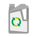 Zeichnung eines Ölbehälters mit Recycling-Symbol