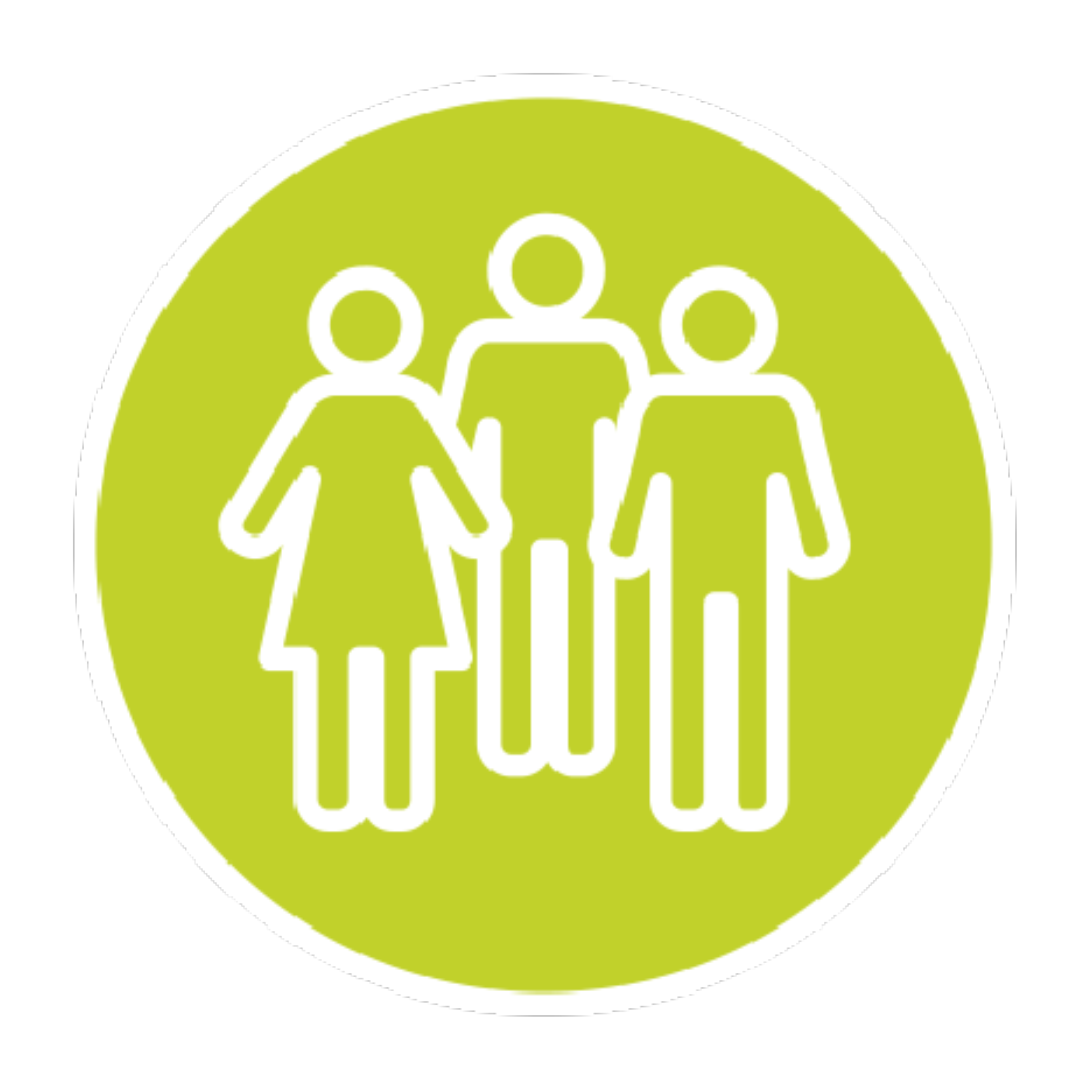 Zeichnung von drei zusammenstehenden Menschen