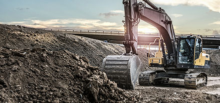 Bagger auf Baustelle