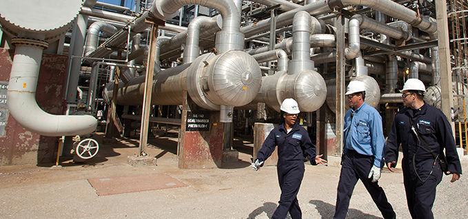 workers walking in facility